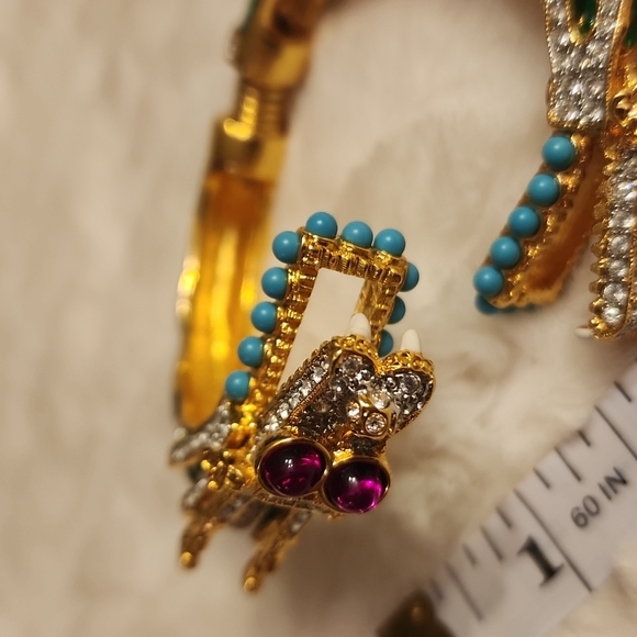 Rare KENNETH JAY LANE Green Dragon Bracelet - Picture 10 of 12